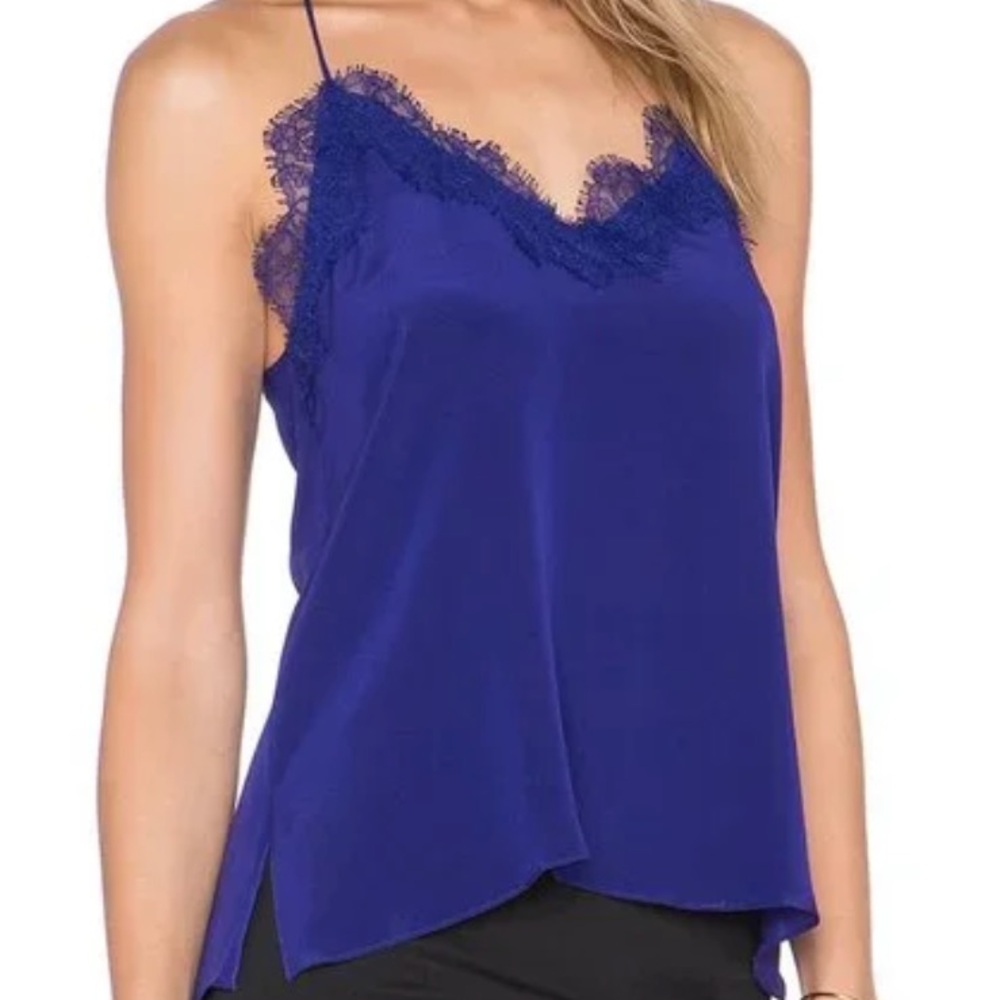 Cami NYC racer charmeuse camisole royal blue size XS